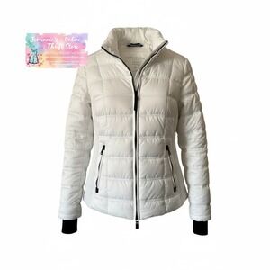 Nautica Womens White Water Resistant Puffer Jacket Q620339 Size Small